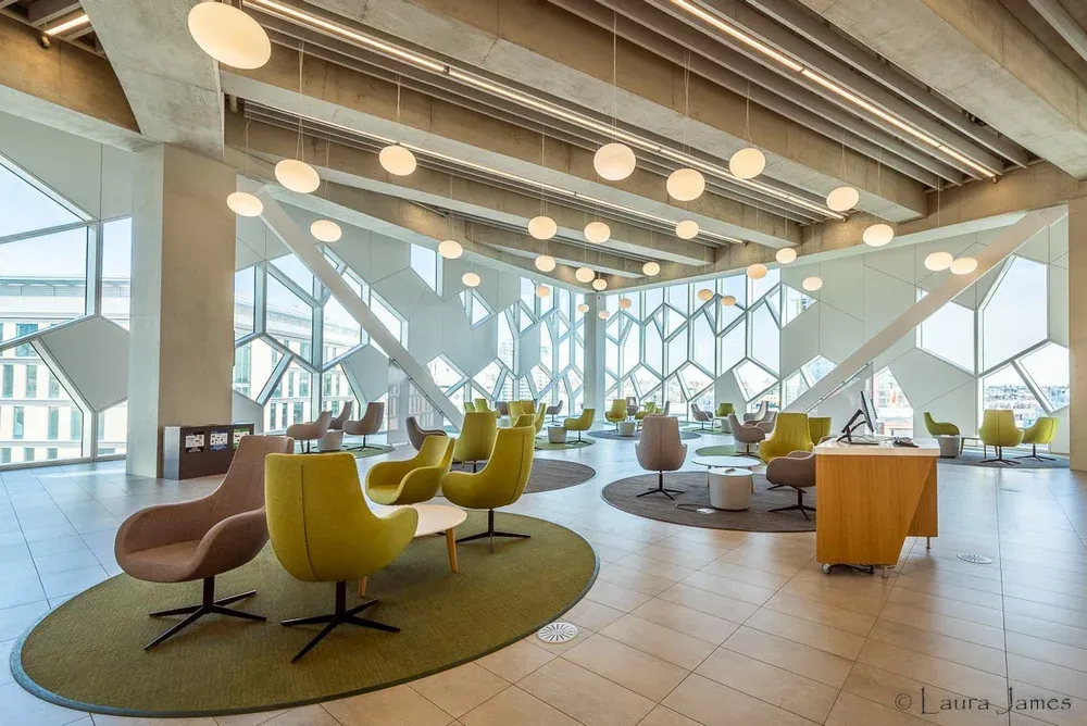 A large open space with a sleek interior design located in Calgary, Alberta.